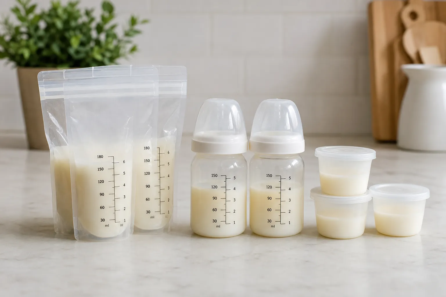 Fit and use case for breastfeeding storage bags