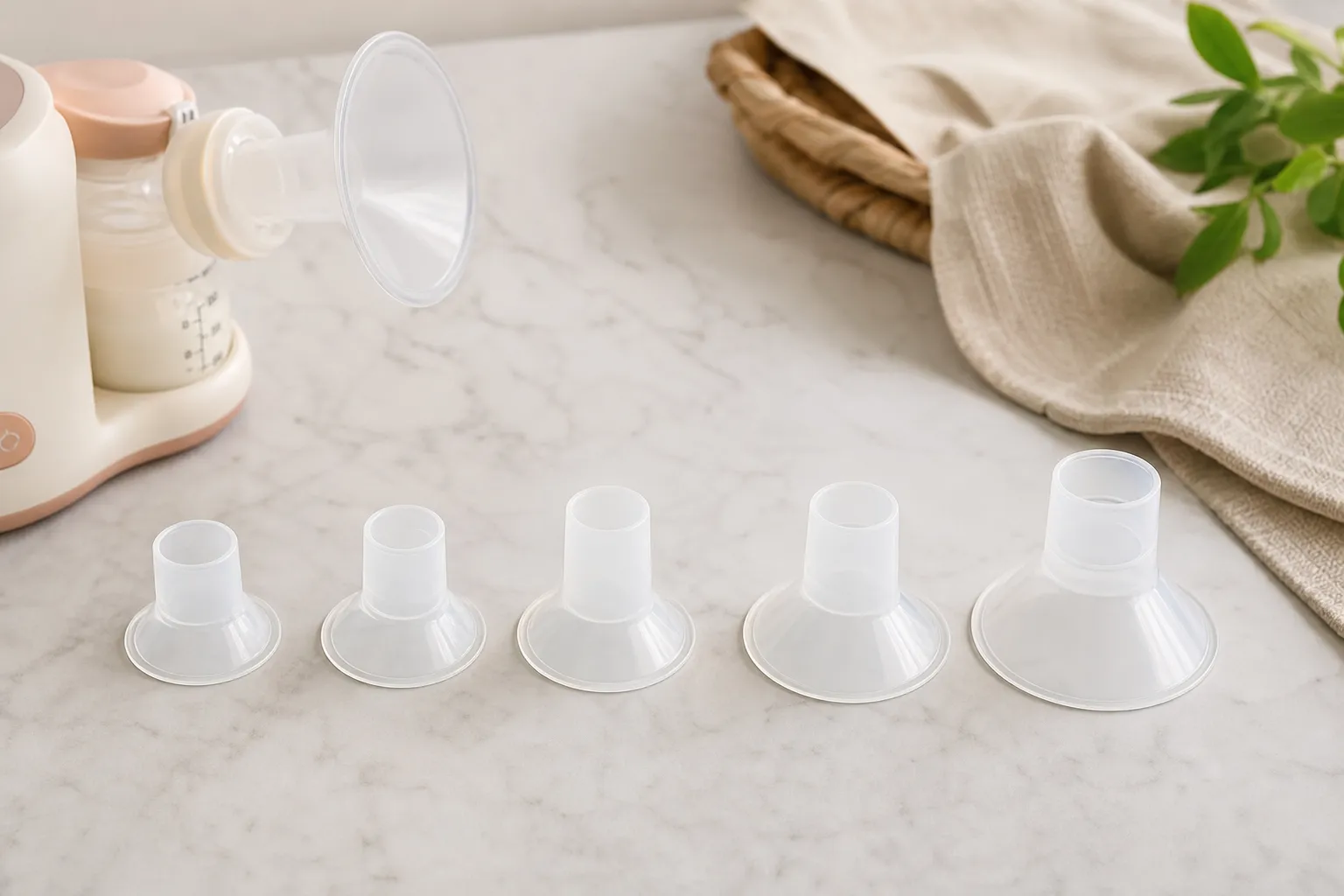 Plain-English example for flange sizes for breast pumps