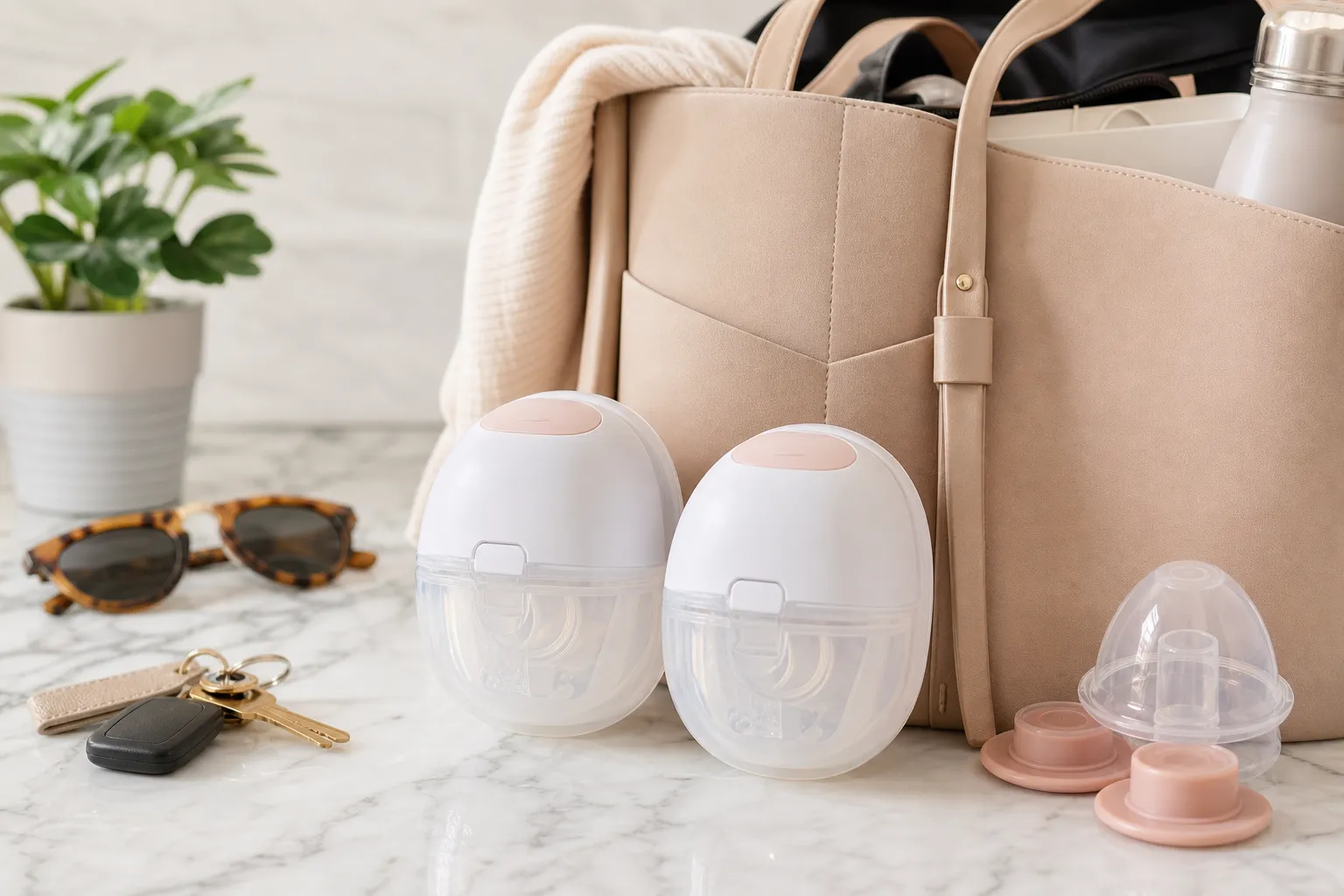 A hands-free wearable breast pump for commuting and errand days