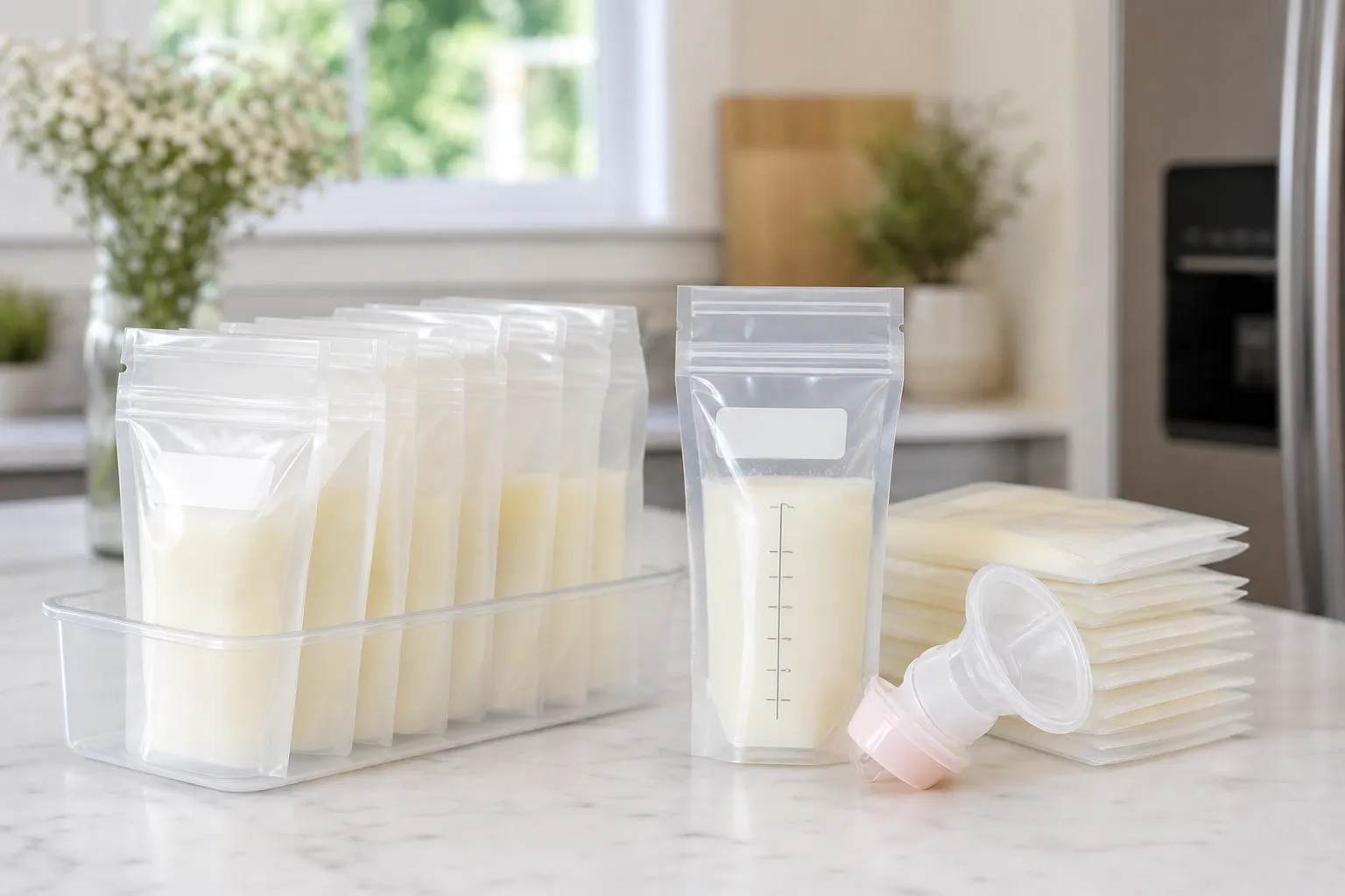 Breast milk storage bag questions about size, seals, and freezer use
