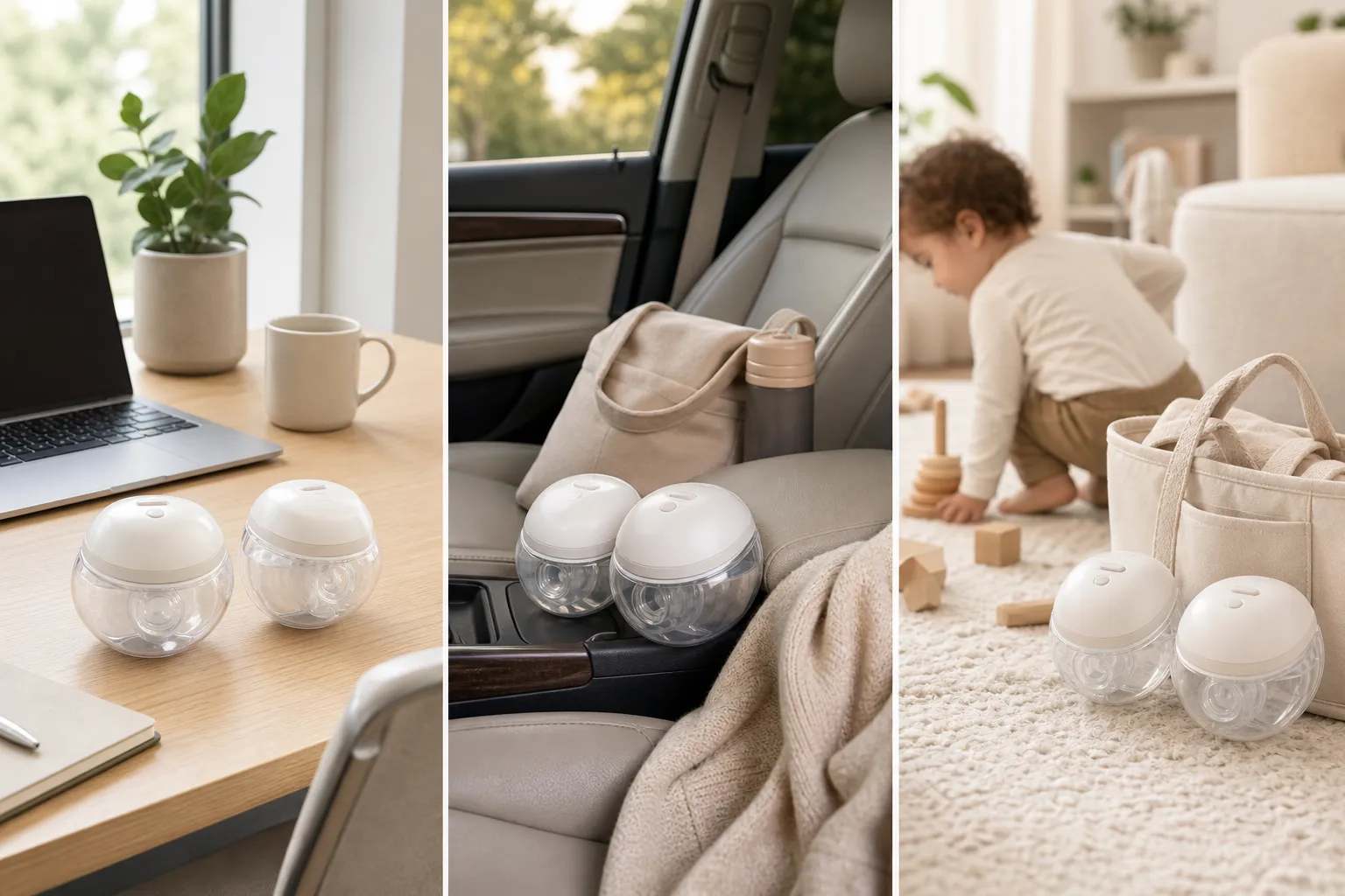 Which wearable breast pumps work best at a desk, in a car, and chasing a toddler